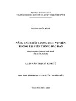 Nâng cao chất lượng dịch vụ viễn thông tại viễn thông bắc kạn 