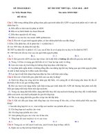 Đề thi thử THPT QG 2019   sinh học   gv trần thanh thảo   đề 16   có lời giải