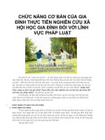 CHỨC NĂNG cơ bản của GIA ĐÌNH THỰC TIỄN NGHIÊN cứu xã hội học GIA ĐÌNH đối với LĨNH vực PHÁP LUẬT