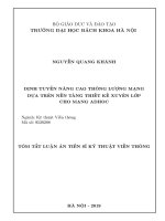 Định tuyến nâng cao thông lượng mạng dựa trên nền tảng thiết kế xuyên lớp cho mạng adhoc tt 