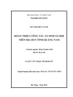 Hoàn thiện công tác an sinh xã hội trên địa bàn tỉnh quảng nam