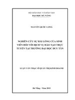 Nghiên cứu sự hài lòng của sinh viên đối với dịch vụ đào tạo trực tuyến tại trường đại học duy tân 