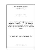Nghiên cứu mối quan hệ giữa quản trị vốn luân chuyển và khả năng sinh lời của các doanh nghiệp niêm yết trên sở giao dịch chứng khoán thành phố hồ chí minh (HOSE) 