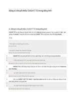 Động từ khuyết thiếu OUGHT TO trong tiếng anh