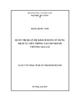 Quản trị quan hệ khách hàng sử dụng dịch vụ viễn thông tại chi nhánh viettel gia lai 