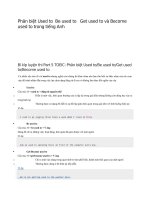 Phân biệt used to  be used to   get used to và become used to trong tiếng anh