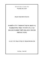 Nghiên cứu ý định sử dụng dịch vụ marketing trực tuyến của các doanh nghiệp trên địa bàn thành phố đà nẵng