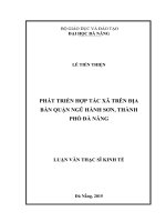 Phát triển hợp tác xã trên địa bàn quận ngũ hành sơn, thành phố đà nẵng 