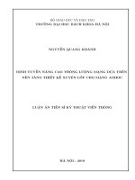 Định tuyến nâng cao thông lượng mạng dựa trên nền tảng thiết kế xuyên lớp cho mạng adhoc 