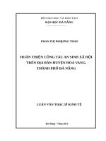 Hoàn thiện công tác an sinh xã hội trên địa bàn huyện hòa vang, thành phố đà nẵng 