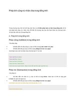 Phép tính cộng trừ nhân chia trong tiếng anh