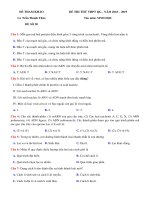 Đề thi thử THPT QG 2019   sinh học   gv trần thanh thảo   đề 20   có lời giải