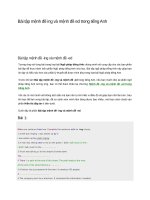 Bài tập mệnh đề ing và mệnh đề ed trong tiếng anh