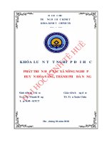 Phát triển hợp tác xã nông nghiệp ở huyện hòa vang, thành phố đà nẵng 