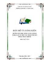 SKKN huong dan hoc sinh cach lam bai van nghi luan ve tac pham truyen