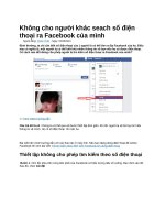 Không cho người khác seach số điện thoại ra facebook của mình