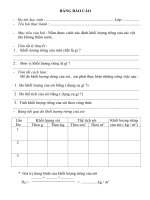 BẢNG báo cáo th lớp 8