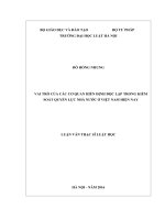 Vai trò của các cơ quan hiến định độc lập trong kiểm soát quyền lực nhà nước ở việt nam hiện nay