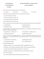 Đề thi thử THPT QG 2019   sinh học   gv trần thanh thảo   đề 19   có lời giải