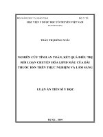 LATS  Y HỌC Nghiên cứu tính an toàn, kết quả điều trị rối loạn chuyển hóa lipid máu của bài thuốc HSN trên thực nghiệm và lâm sàng (FULL TEXT)