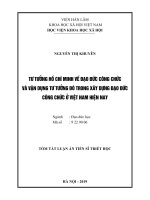 Tư tưởng hồ chí minh về đạo đức công chức và vận dụng tư tưởng đó trong xây dựng đạo đức công chức ở việt nam hiện nay tt