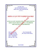 Đánh giá mức độ hài lòng của khách hàng khi sử dụng dịch vụ 4g của vinaphone trên địa bàn thành thành phố huế 