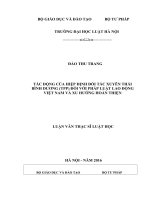 Tác động của hiệp định đối tác xuyên thái bình dương (TPP) đối với pháp luật lao động việt nam và xu hướng hoàn thiện