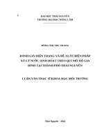 Đánh giá hiện trạng và đề xuất biện pháp xử lý nước sinh hoạt theo qui mô hộ gia đình tại thành phố thái nguyên 