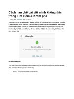 Cách hạn chế bài viết mình không thích trong tìm kiếm