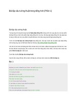 Bài tập câu tường thuật trong tiếng anh