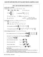 12 PHƯƠNG PHÁP tọa độ TRONG KHÔNG GIAN