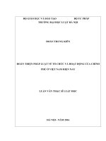 Hoàn thiện pháp luật về tổ chức và hoạt động của chính phủ ở việt nam hiện nay