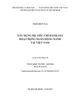 Xây dựng hệ tiêu chí đánh giá hoạt động ngân hàng xanh tại việt nam 