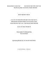 Các yếu tố ảnh hưởng đến khả năng trả nợ của khách hàng doanh nghiệp tại ngân hàng thương mại cổ phần ngoại thương việt nam   chi nhánh TP  hồ chí minh 