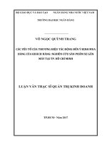 Các yếu tố của thương hiệu tác động đến ý định mua hàng của khách hàng nghiên cứu sản phẩm xe gắn máy tại TP  hồ chí minh 