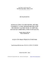 Đánh giá công tác bồi thường, hỗ trợ, tái định cư và hậu sinh kế khi nhà nước thu hồi đất tại một số dự án trên địa bàn huyện chiêm hóa, tỉnh tuyên quang 