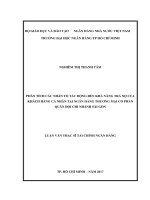 Phân tích các nhân tố tác động đến khả năng trả nợ của khách hàng cá nhân tại ngân hàng thương mại cổ phần quân đội chi nhánh sài gòn 