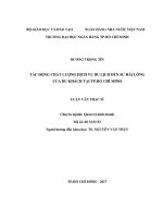 Tác động chất lượng dịch vụ du lịch đến sự hài lòng của du khách tại TP  hồ chí minh 