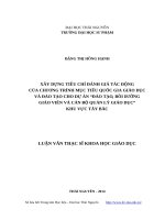 Xây dựng tiêu chí đánh giá tác động của chương trình mục tiêu quốc gia giáo dục và đào tạo cho dự án đào tạo, bồi dưỡng giáo viên và cán bộ quản lý giáo dục khu vực tây bắc 