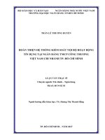 Hoàn thiện hệ thống kiểm soát nội bộ hoạt động tín dụng tại ngân hàng TMCP công thương việt nam chi nhánh TP  hồ chí minh 