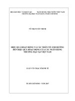 Hiệu quả hoạt động và các nhân tố ảnh hưởng đến hiệu quả hoạt động của các ngân hàng thương mại tại việt nam 