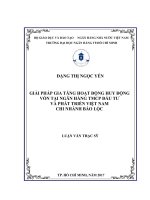 Giải pháp gia tăng hoạt động huy động vốn tại ngân hàng thương mại cổ phần đầu tư và phát triển việt nam   chi nhánh bảo lộc 