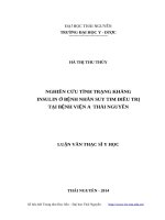 Nghiên cứu tình trạng kháng insulin ở bệnh nhân suy tim điều trị tại bệnh viện a thái nguyên 