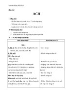 Giáo án Tiếng Việt 1 bài 81: Vần ACH