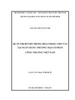 Quản trị rủi ro trong hoạt động cho vay tại ngân hàng thương mại cổ phần công thương việt nam 