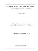 Những nhân tố tác động đến quyết định nắm giữ tiền mặt của các doanh nghiệp niêm yết trên thị trường chứng khoán việt nam 
