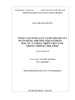 Nâng cao năng lực cạnh tranh của ngân hàng thương mại cổ phần đầu tư và phát triển việt nam trong thời kỳ hội nhập 