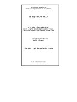 CÁC yếu tố QUYẾT ĐỊNH CHẤT LƯỢNG HOẠT ĐỘNG KIỂM TOÁN – THEO NHẬN THỨC của KIỂM TOÁN VIÊN tt 