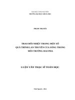 Trao đổi nhiệt trong một số quá trình lan truyền của sóng trong môi trường hai pha 