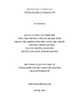 Đề cương luận văn: Quản lý công tác phối hợp giữa nhà trường với cha mẹ học sinh trong việc không cho trẻ học trước chương trình lớp 1 tại trường mầm non huyện Nam Sách – tỉnh  Hải Dương